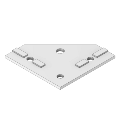 MODULAR SOLUTIONS REINFORCED CASTER CORNER MOUTNING PLATE FOR CASTER OR FOOT WITH S.S. HARDWARE
